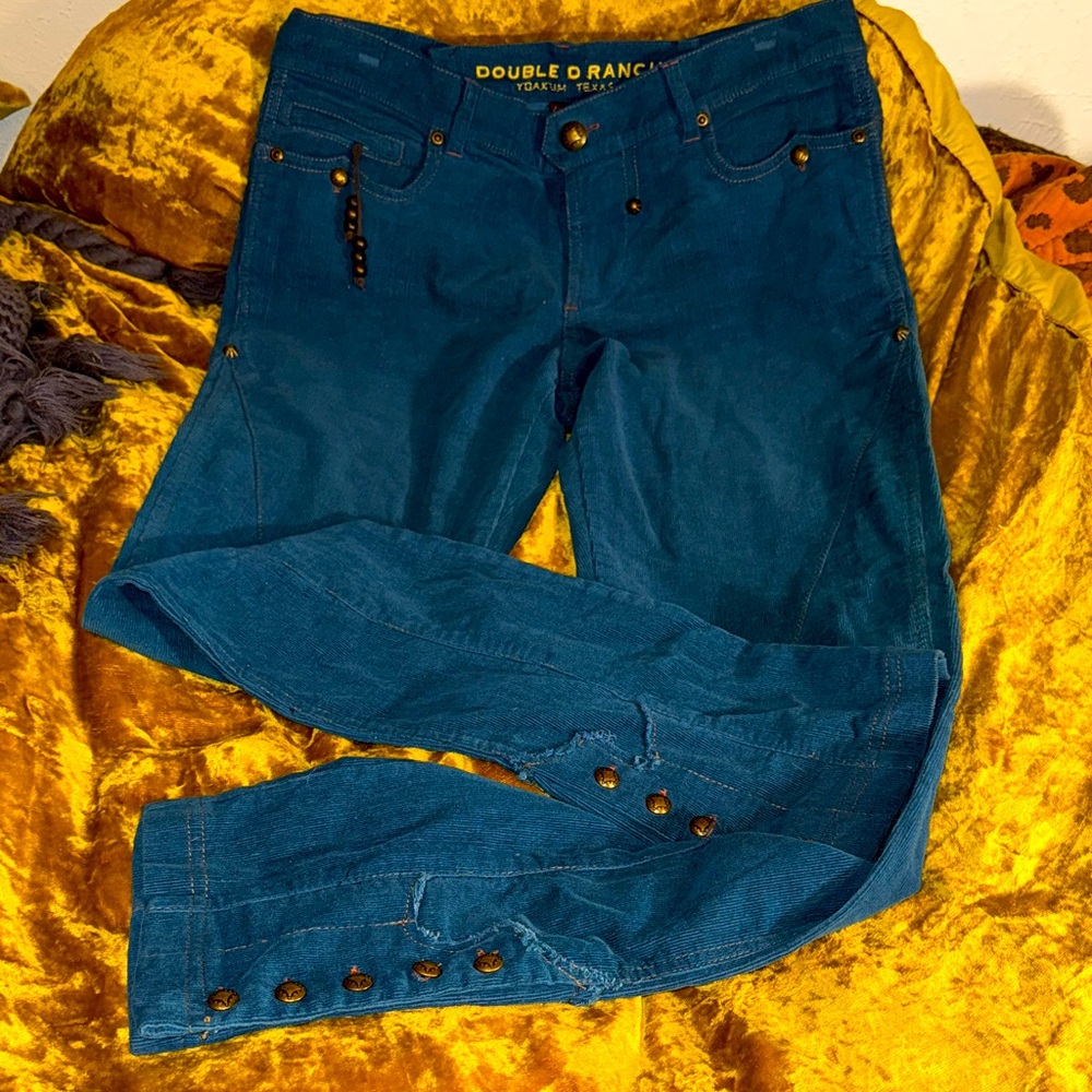 Double D Ranch Teal Corduroy Pants SZ 10